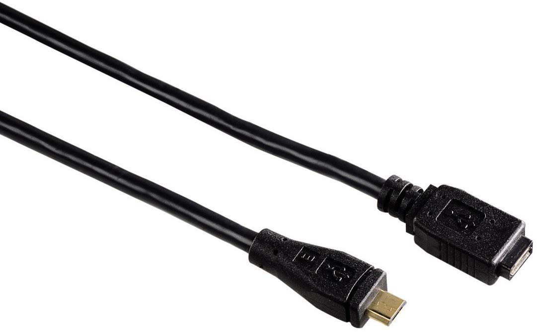 Hama Extension Cable Micro USB 2.0 0.75 m Black