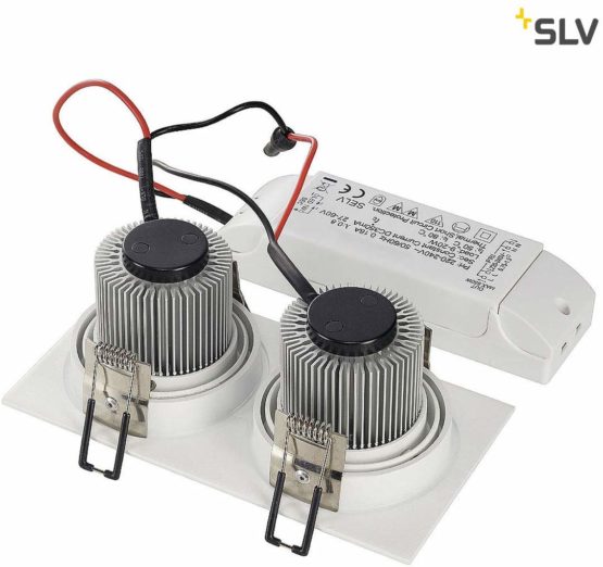 SLV New TRIA 2 Set/LED, floodlight, Ceiling Spotlight, recessed, Indoor Lighting / 2700K 14W 1160lm White 38 Degrees, Aluminium, 14 W - Image 2
