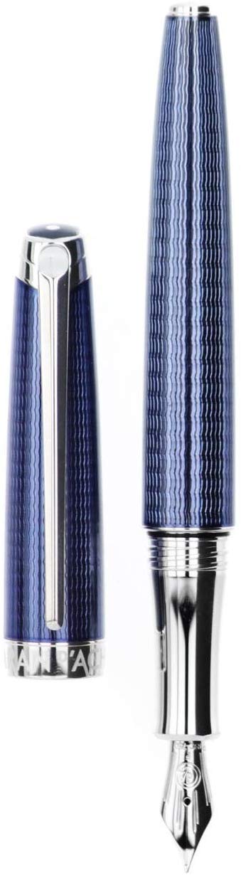 Caran d'Ache CD4799.168 Leman Grand Blue Silver Plated/Rhodium Coated Fountain Pen, Blue,Gold,Silver - Image 3