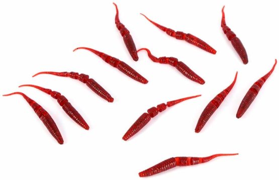 Alomejor Soft Fishing Lures Soft Fishing Lures Kits Silicone Worm Fishing Lures Earthworm Baits For Sea Freshwater Fishing (Red)