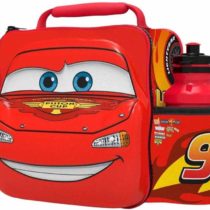 Boyz Toys Disney Pixar Cars 3D Thermal Lunch Bag for Kids at School with Sports Bottle - Insulated Snack Bag for Children with Drinks Bottle - Reusable Tote Cooler Lunch Box