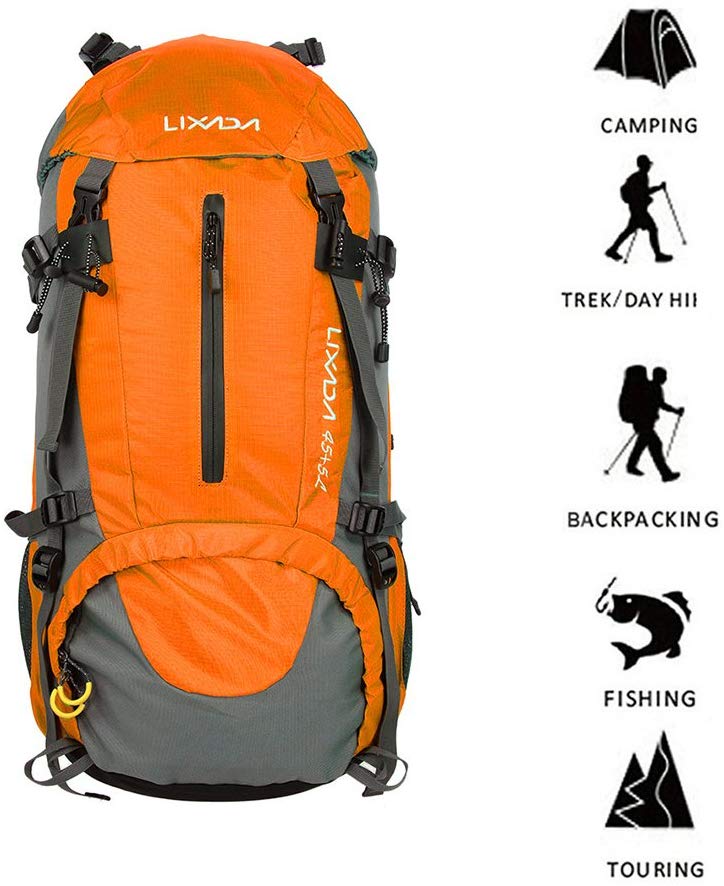 Lixada Hiking Backpack 50L Waterproof Lightweight Trekking Rucksack for Outdoor Sport Travel Cycling Climbing Mountaineer Climbing with Rain Cover - Image 2