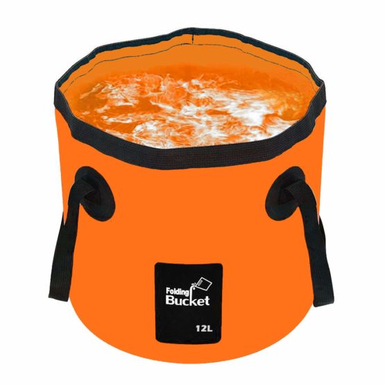 Folding Water Bucket, Zuukoo 12L Portable Collapsible Wash Basin Camping Storage Container for Traveling Hiking Fishing Boating Gardening Car Washing