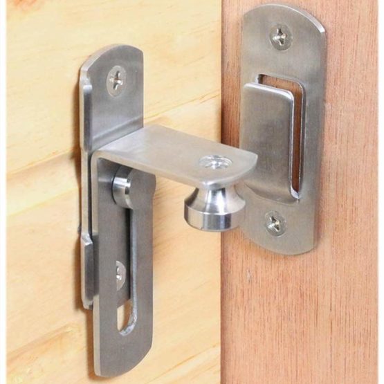 90 Degree Right Angle Door Latch Hasp Bending Latch Buckle Bolt Barn Sliding Lock Barrel Bolt with Screws for Toilet Doors and Windows - Image 4