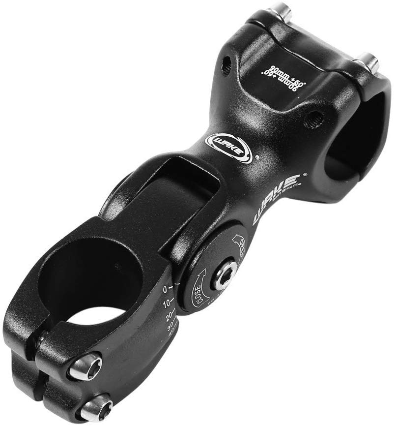 FOMTOR Bike Adjustable Stem 25.4mm 0~60 Degree WAKE Adjustable Handlebar Stem for Mountain Bike Road MTB (25.4mm x 110mm,Black) - Image 4