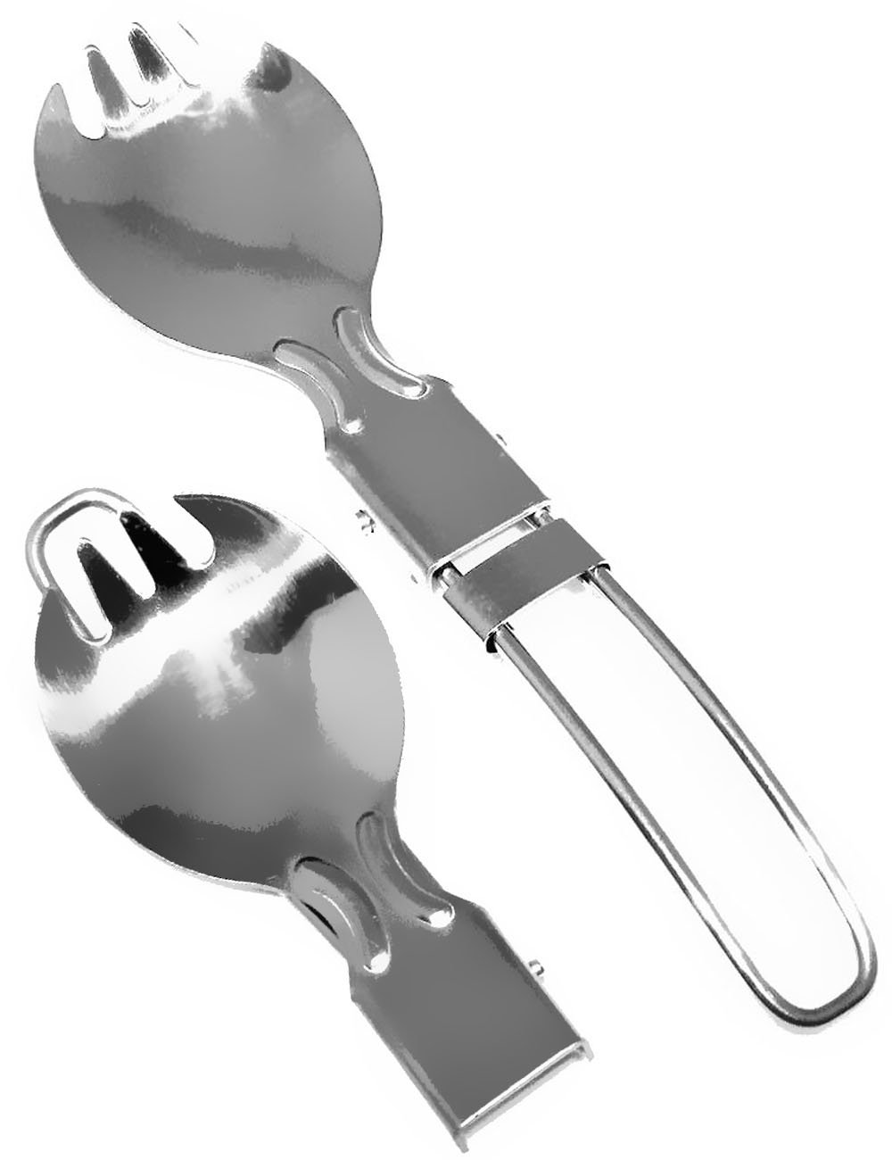 Outdoor Saxx® Camping Folding Cutlery, Fork and Spoon in One - Saves Luggage, Stainless Steel, Ultra-Lightweight