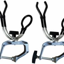 NUZAMAS Set of 2 Fishing Rod Holders Solid Aluminum Alloy for Boat Kayak Yacht Rack Equipment | Clam on Mounting Max 5cm | 360 Degree Rotatable