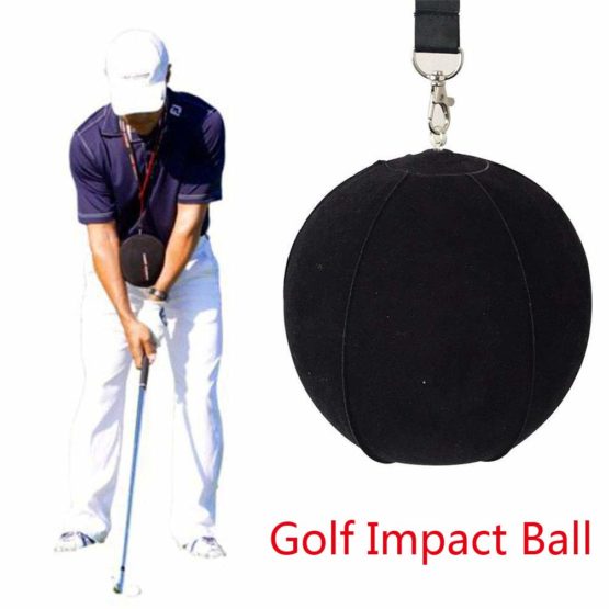 FunMove Golf Impact Ball Golf Swing Trainer Aid Smart Assist Practice Ball Teaching Posture Correction Training Adjustable Intelligent Arm Motion Guide Black (Black) - Image 2