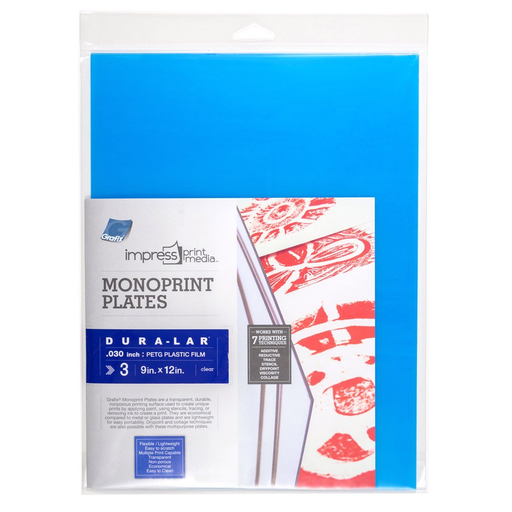 Grafix K30DC912 Impress Monoprint Plates 3 kg 9 x 12-inch, CLEAR, 9" x 12"