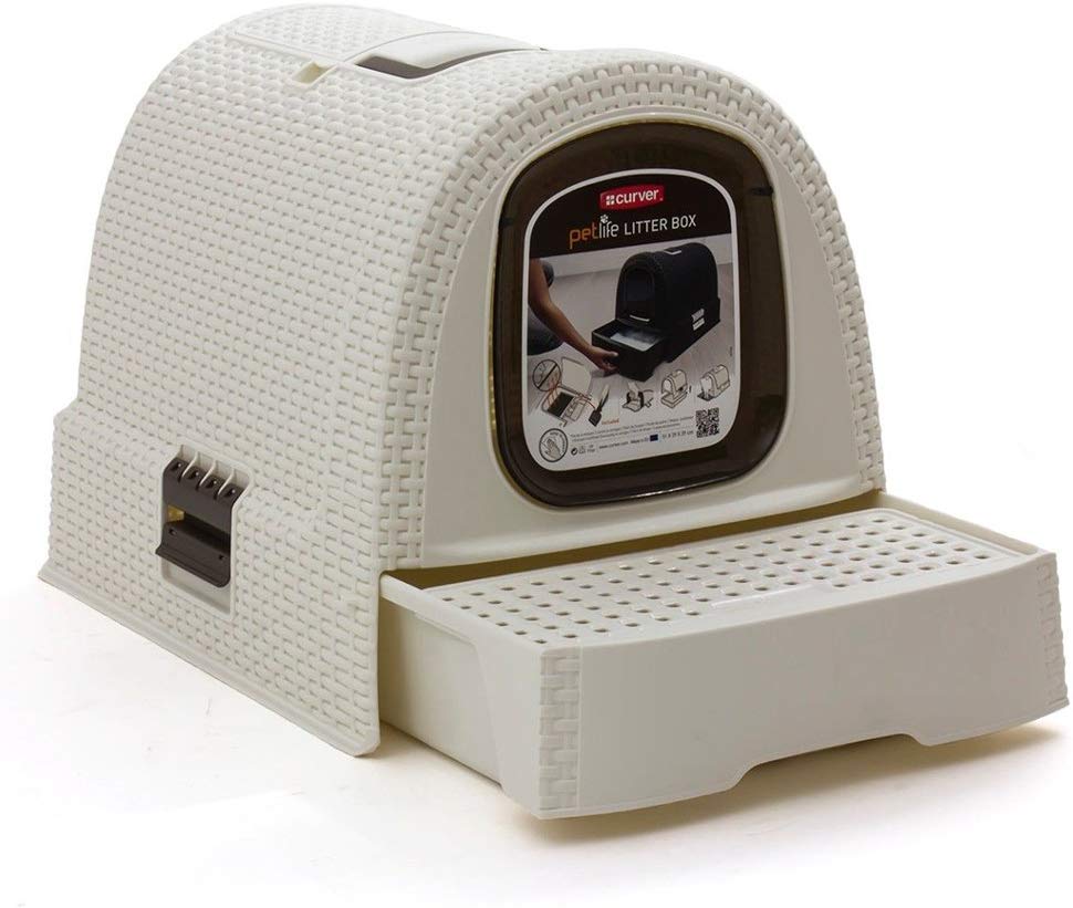 CURVER Cat Toilet House, Closed Litter Tray, Removable Bottom Compartment for Easy Cleaning - Image 2