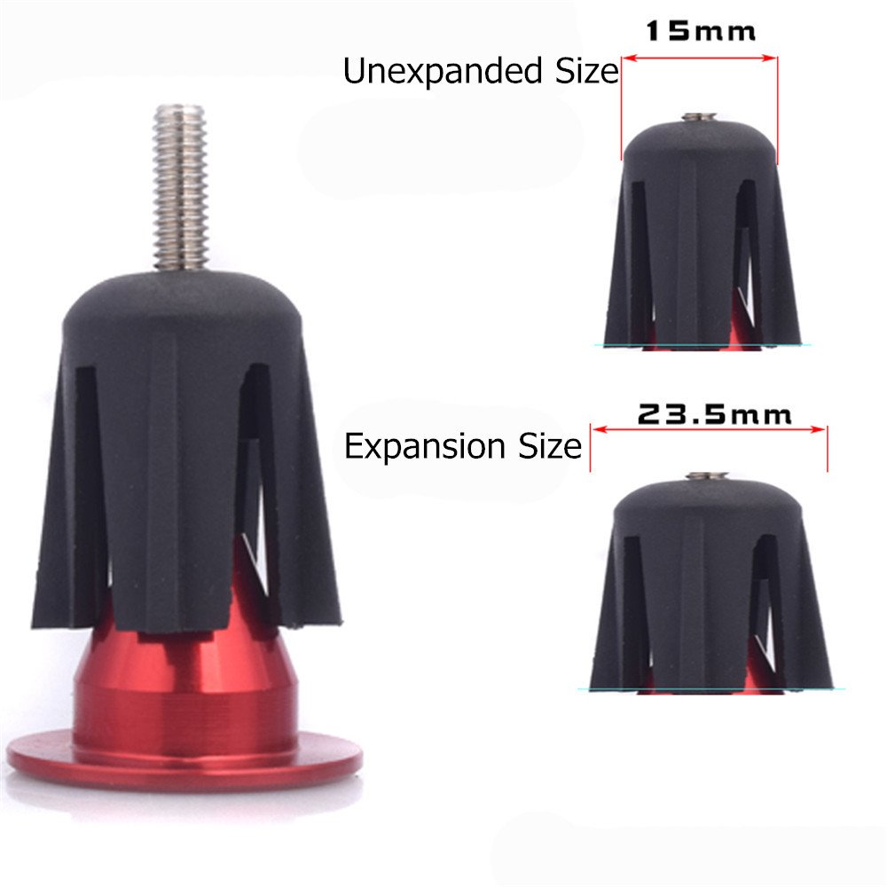 UPANBIKE Mountain Bike Road Bicycle One Pair Bike Handlebar End Plugs Aluminum Alloy Expansion Handlebar Grips Cap Stoppers (Black) - Image 2