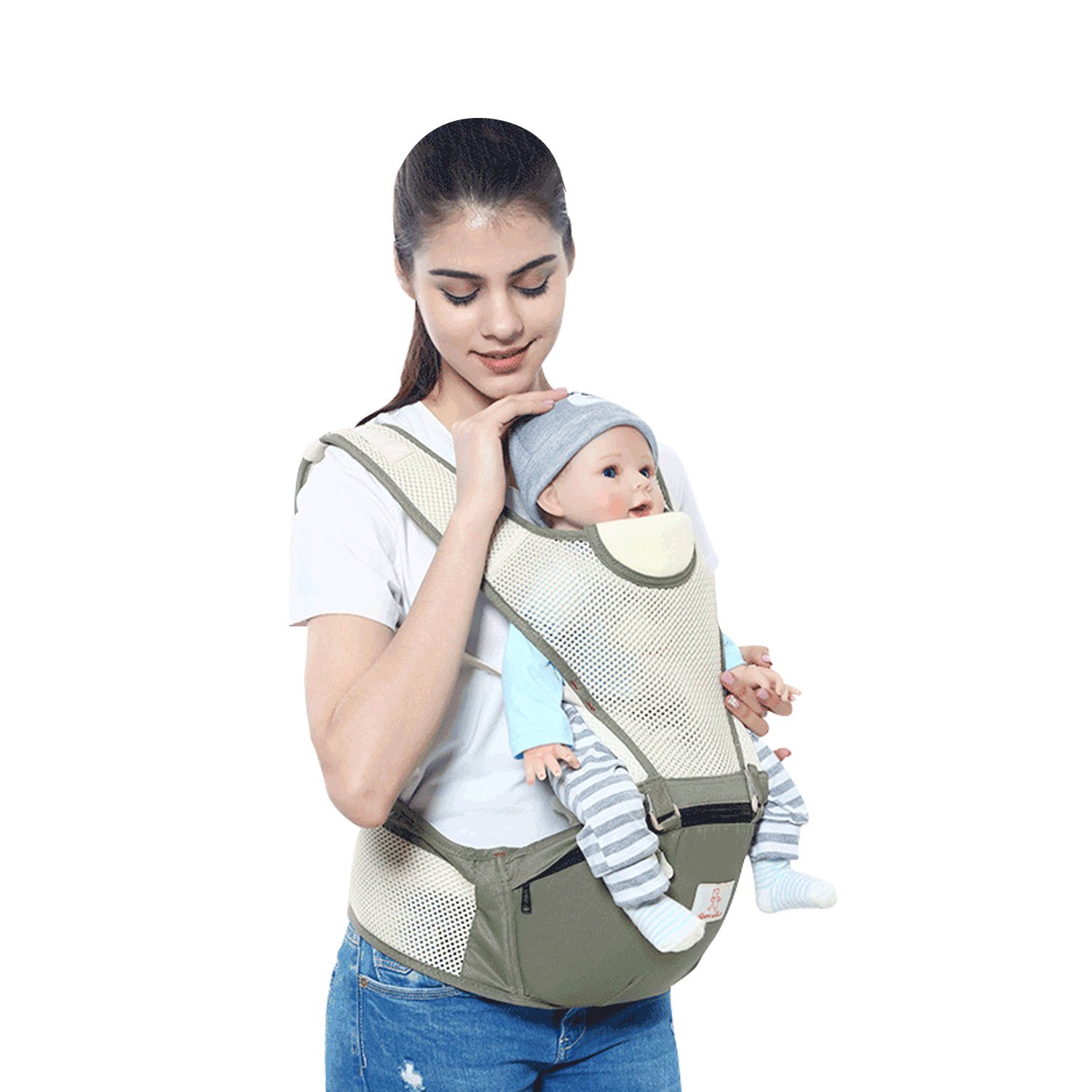 SONARIN 2020 All Seasons Multi-Functional Hipseat Baby Carrier,3D Hollow Breathable Net - Image 2