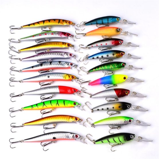 CHSEEO Fishing Lure Kits 20pcs Fishing Lure Set Fishing Baits Kit With Fishing Tackle Box Including Wobblers Swimbaits Crankbaits Spinnerbaits Artificial Lures for Freshwater Saltwater Fishing #3