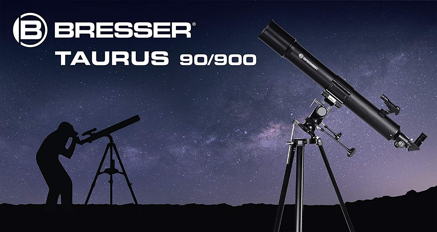 Bresser Refractor Telescope Taurus 90/900 NG with Mount and Tripod, blue - Image 2