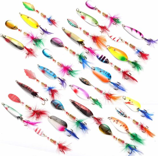 Dr 30 Fishing Spinner Lures Kit Toby Spoon Set for Trout Pike Mackerel