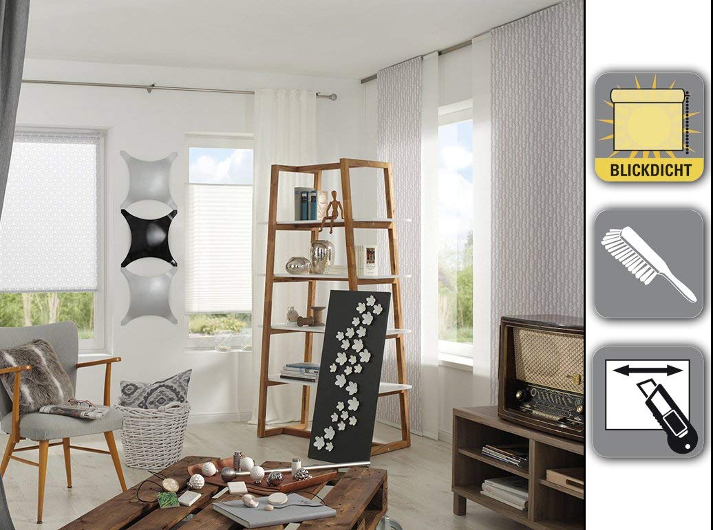 Gardinia Side-Pull Roller Blind, Ceiling, Wall or Niche Mounting, Transparent, Opaque, Mounting Kit Included - Image 4