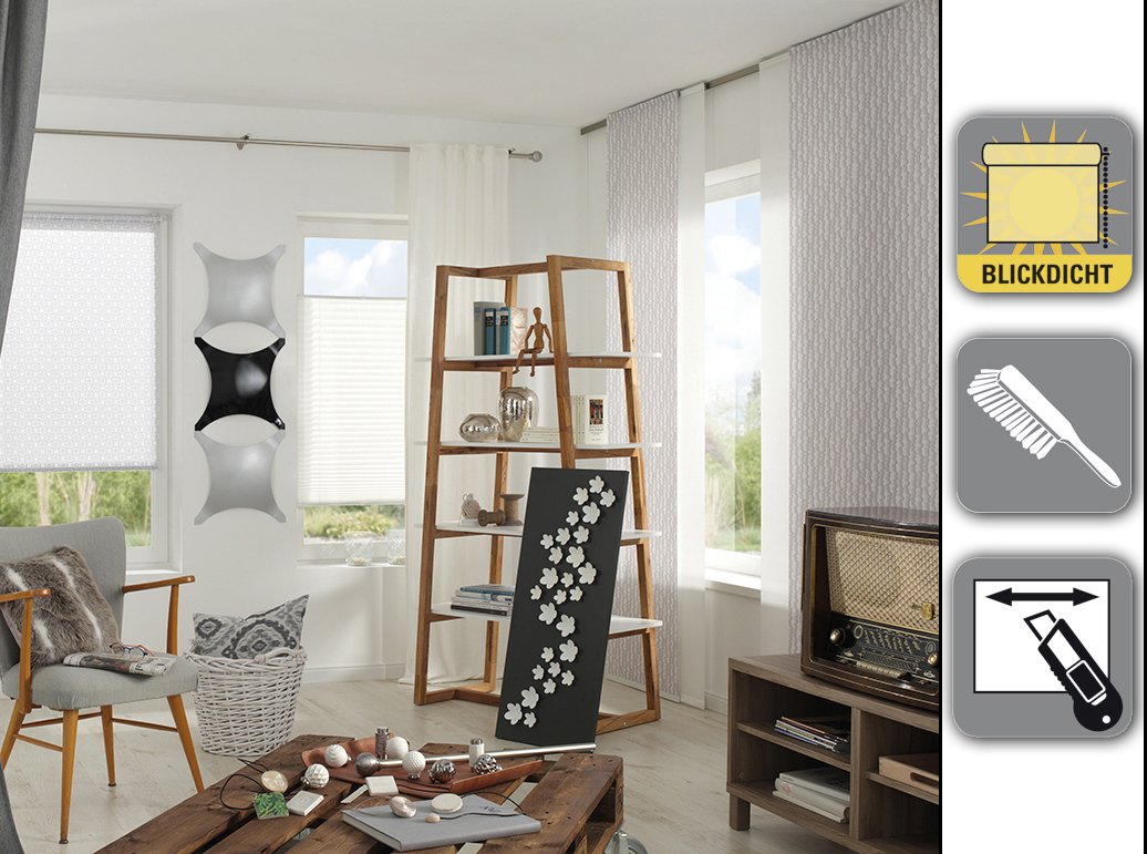 Gardinia Side-Pull Roller Blind, Ceiling, Wall or Niche Mounting, Transparent, Opaque, Mounting Kit Included, Grey, 52 x 180 cm (WxH) - Image 4