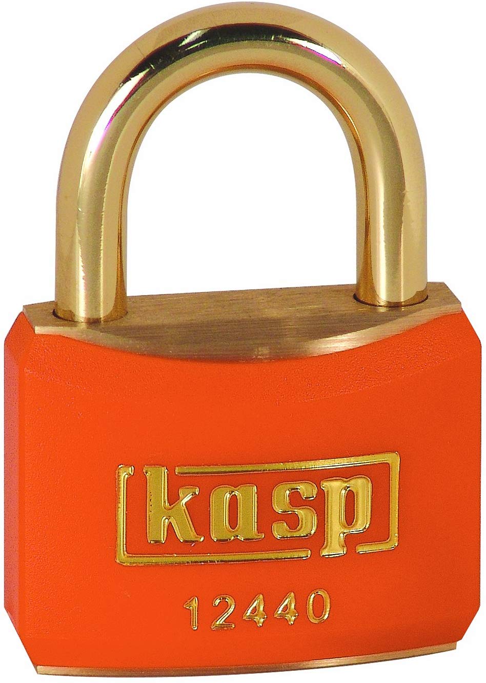 Kasp 124 Brass Padlock - 40 Millimeters - Brass Shackle - Orange