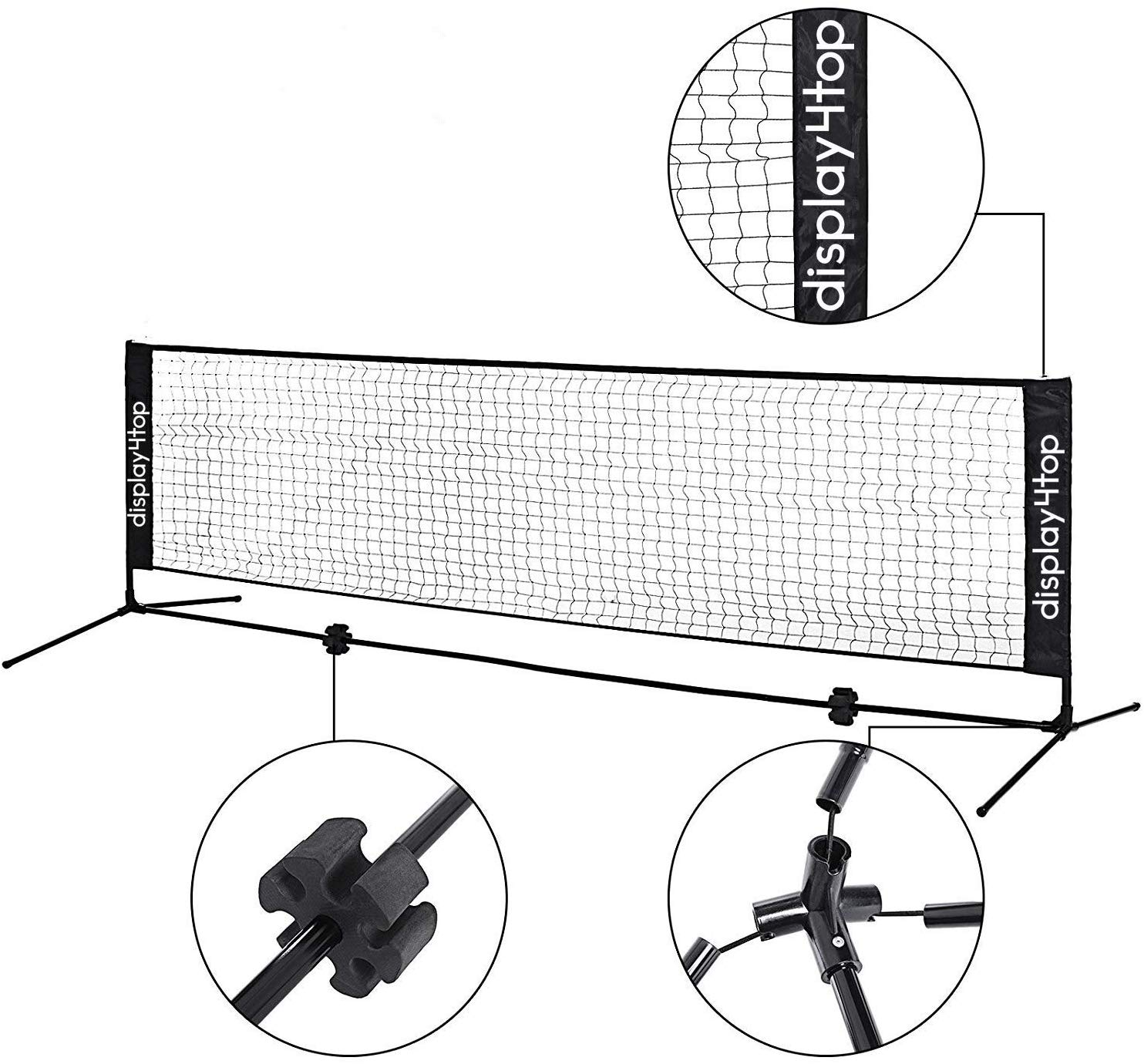 display4top 5M Badminton Net Set, Volleyball Tennis Net, Height Adjustable, Portable with Portable Carry Bag - Image 3