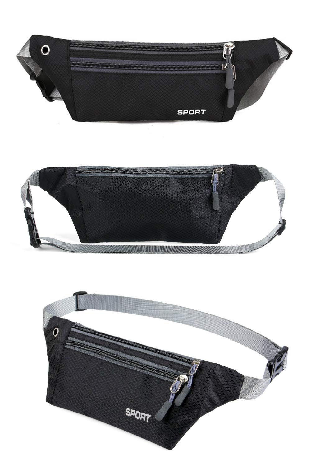 Running Belt - Lightweight and Adjustable Waist Pack for Jogging Fitness, and Outdoor Activities, 3#black - Image 3