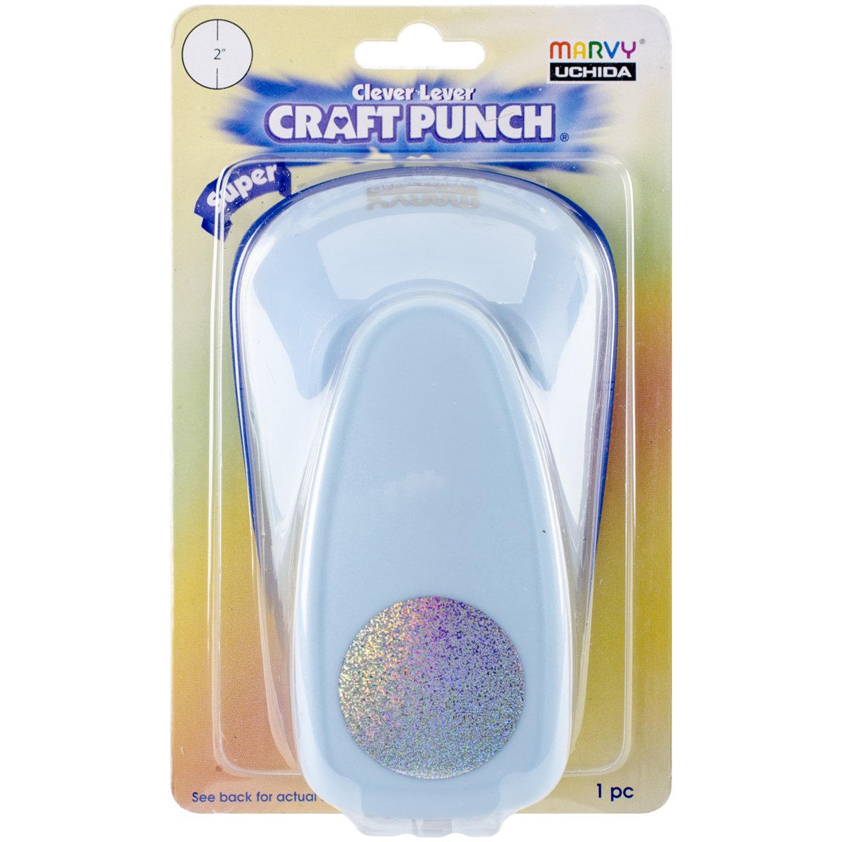 Uchida Clever Lever Super Jumbo Circle Craft Punch, Multi-Colour, White, Circle|Square