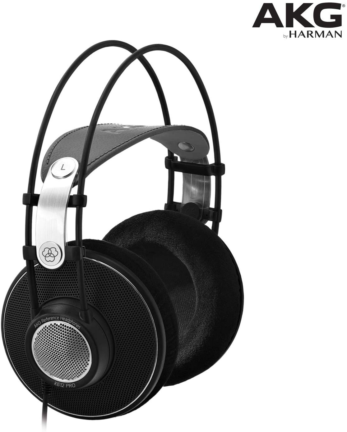AKG K612PRO Open-Back Over-Ear Premium Reference Studio Headphones, Black