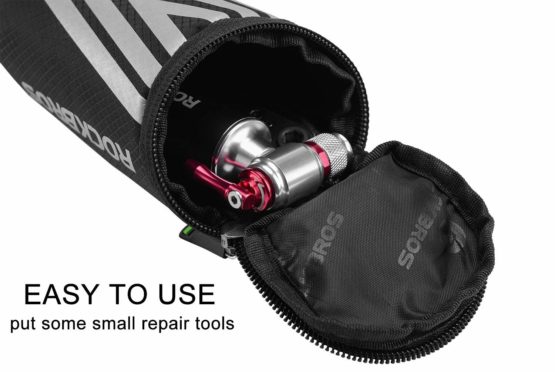 ROCKBROS Bike Saddle Bag Bike Seat Bag Bicycle Seat Bag Cycling Seat Pack Under Seat Pouch Mini Saddle Bag MTB Route Bike Strap Quick Release Black - Image 3