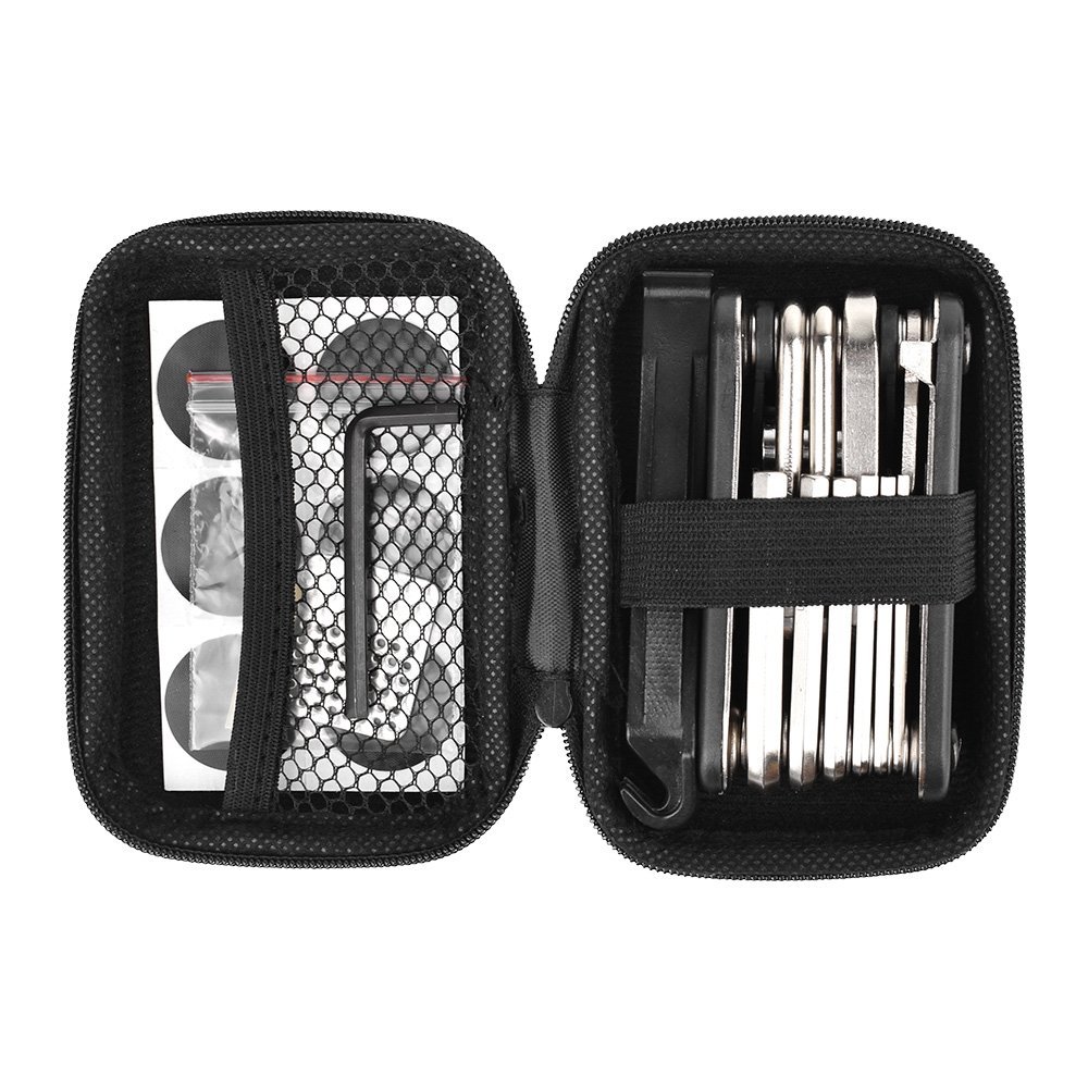 WOTOW 16 in 1 Multi-Function Bike Bicycle Repair Tool Kit Allen Wrench with Tire Pry Bars Rods (Black, 16 in 1 Tool with Bag) - Image 4