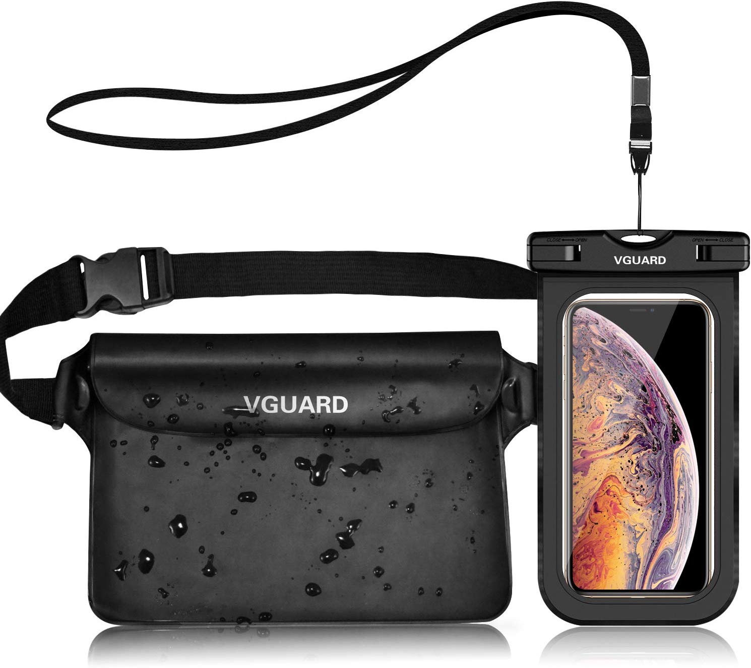ivoler [2 Pack Waterproof Phone Case & Pouch Set, IPX8 Dry Bag with Waist Strap for Beach Swimming, Kayaking