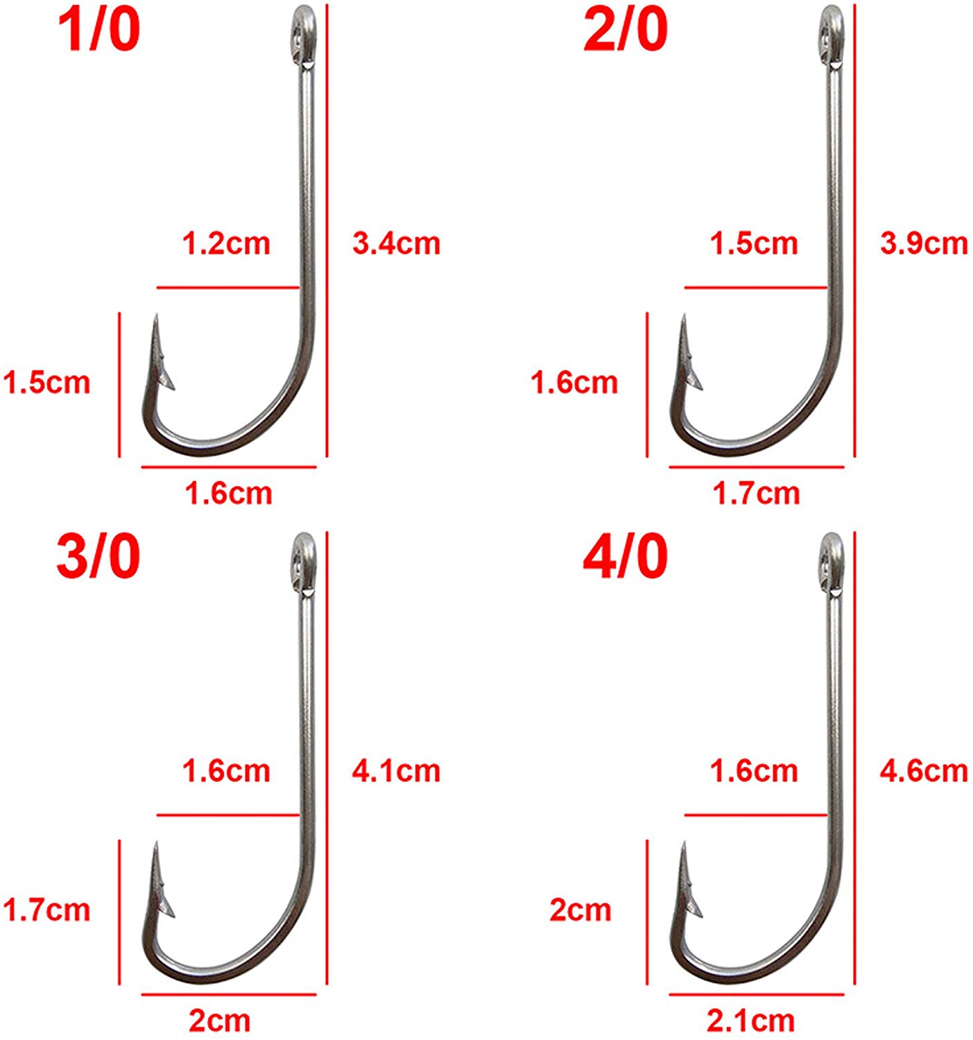 Stainless Steel Saltwater Fishing Hooks-50pcs/lot 34007 Extra Strong O'shaughnessy Forged Long Shank Fishing Hooks (2/0_50pcs) - Image 3