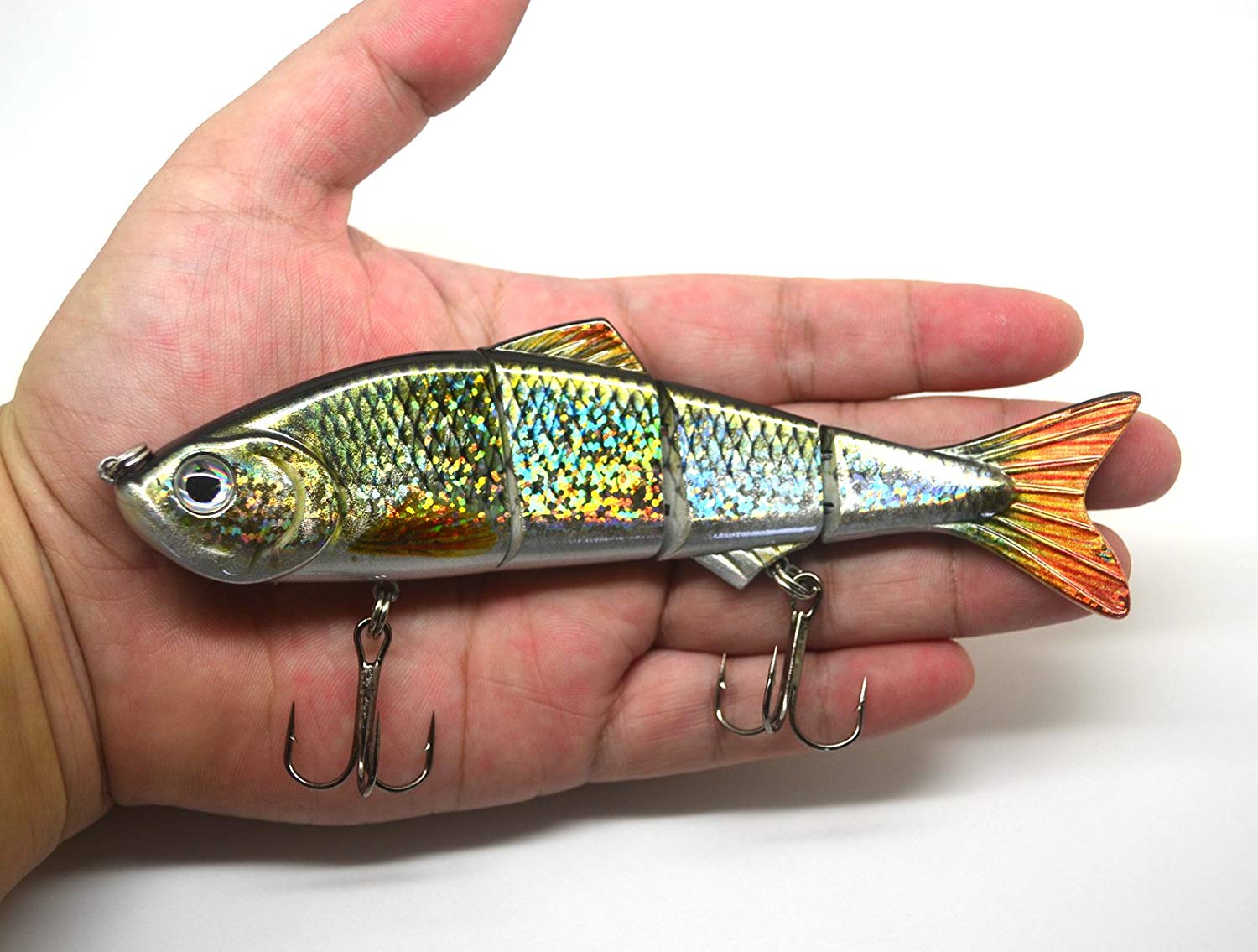 Fishin Addict Roach Multi Jointed Fishing Lure Swimbait Foil Reflective 