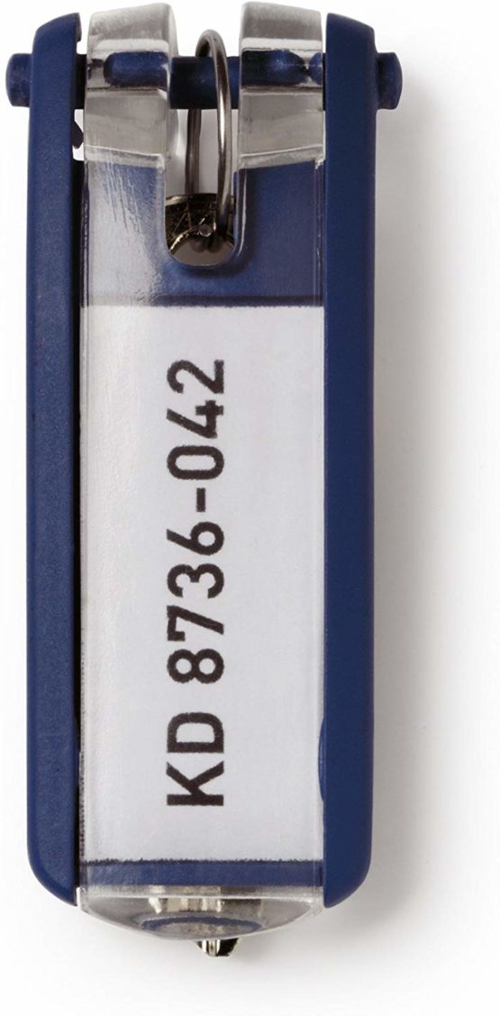Durable Key Clips - Pack of 6 Innovative Key Clips for Clear and Easy Organisation of Keys - Perfect for Use with DURABLE Key Safes, Dark Blue