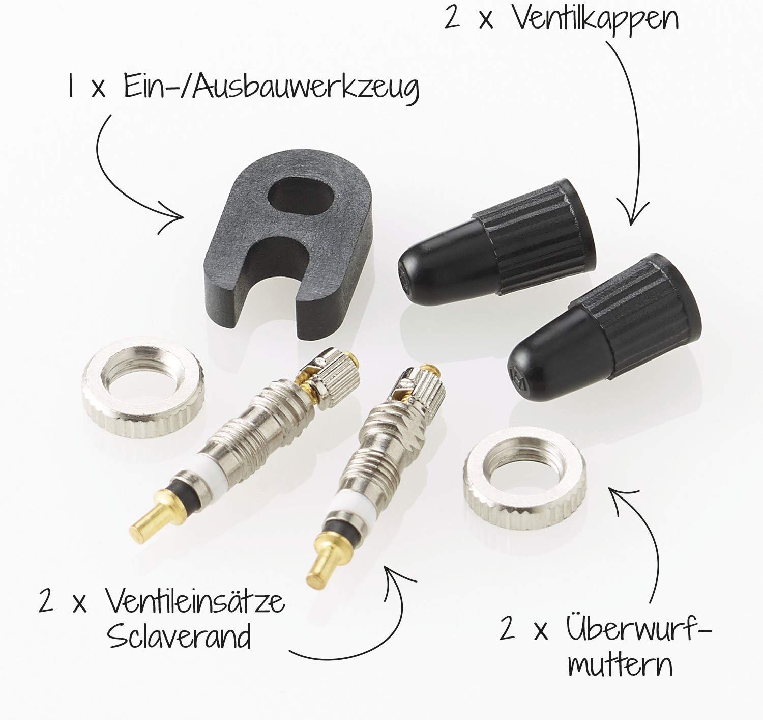 Fischer Adult Presta Valve Pack with Tool set, black, one size - Image 4
