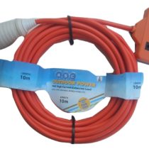 Aerials 10 m 16 A Ceeform Plug to 13 A Double Socket Arctic Caravan/Camping Mains Hook Up Cable - Orange