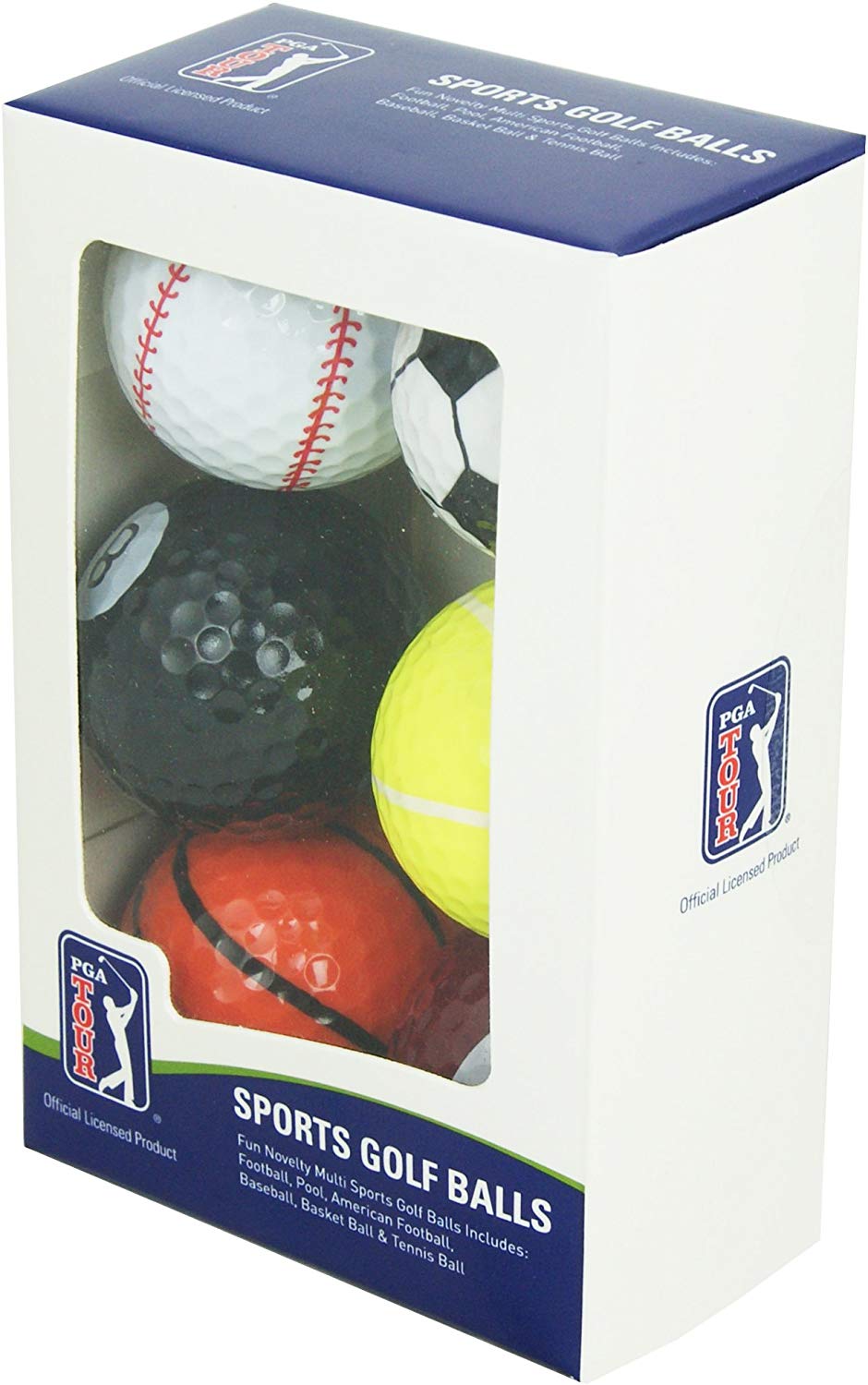 PGA TOUR Fun Sport Golf balls (Set of 6), Unisex, Multicolor BigaMart