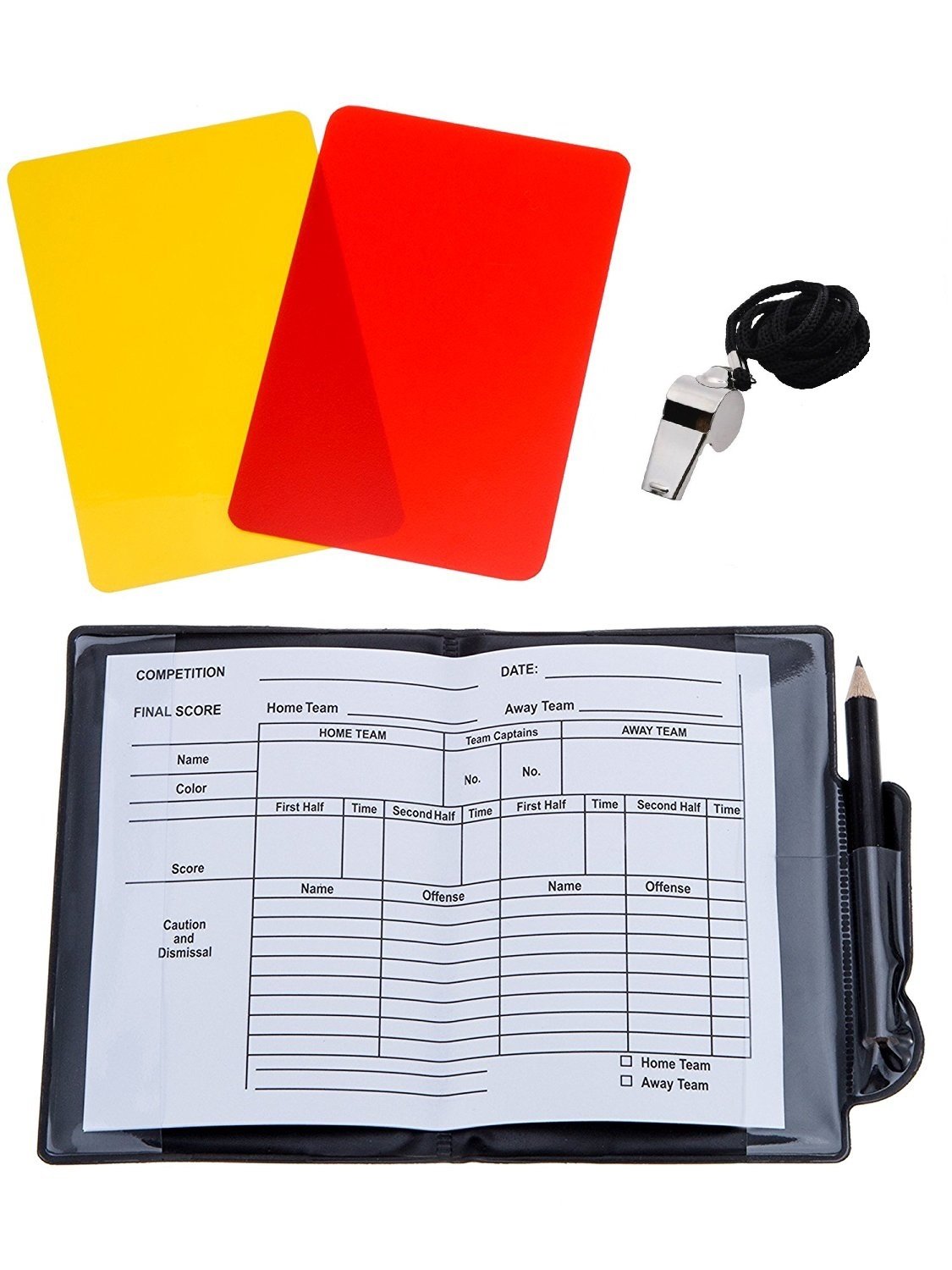 Giveet Metal Whistle with Sports Referee Card Set, Red Yellow Card and ...