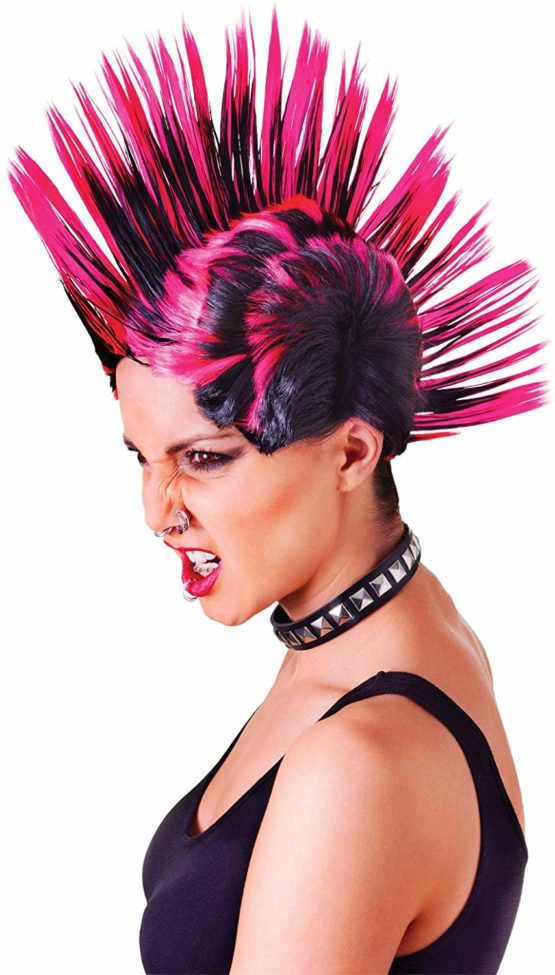 Bristol Novelty BW903 Mohican Female Wig, Womens, Pink/Black, One Size