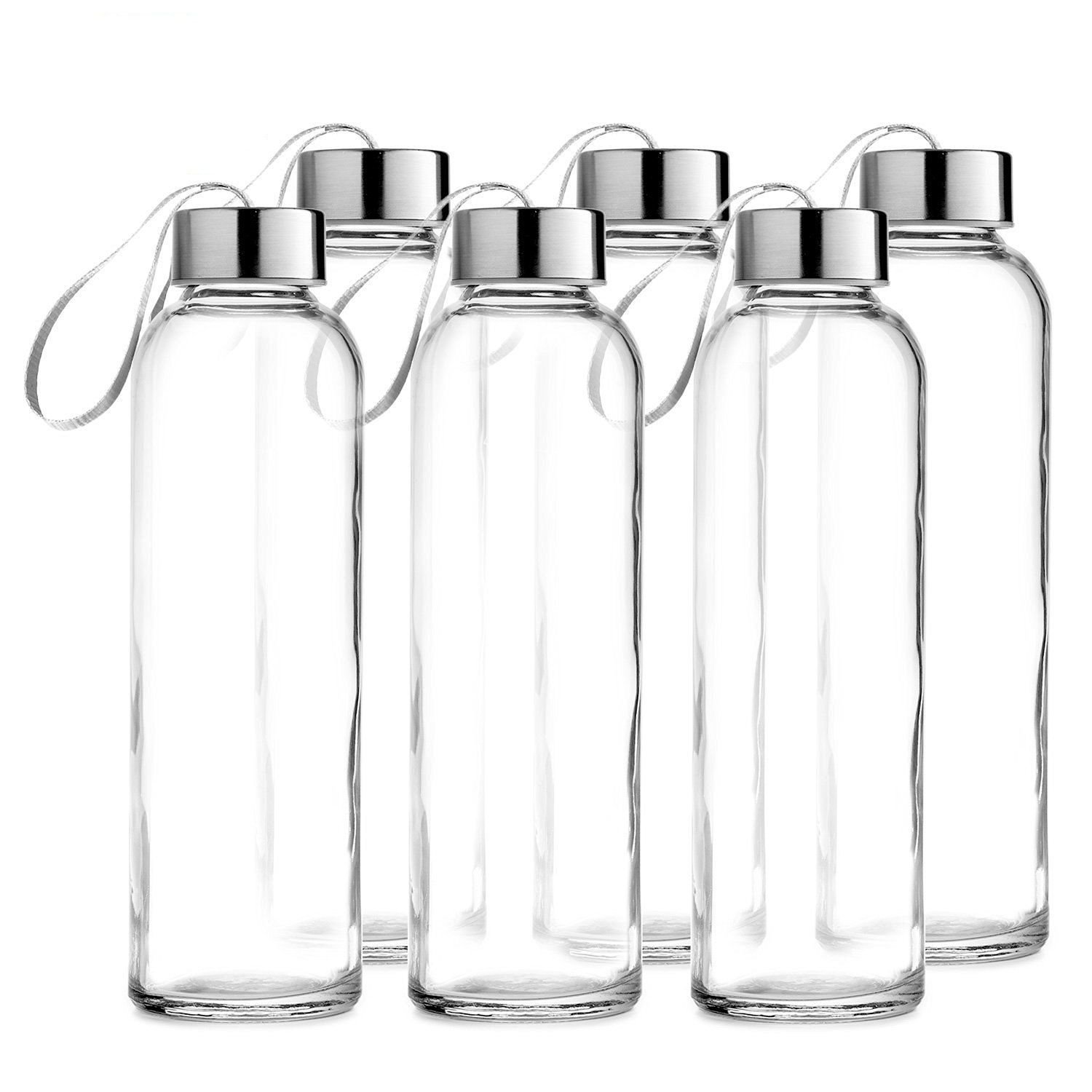 HTUK Glass Water Bottle with Carrying Loop 500ml Clear, Transparent, 500 ml - Image 4