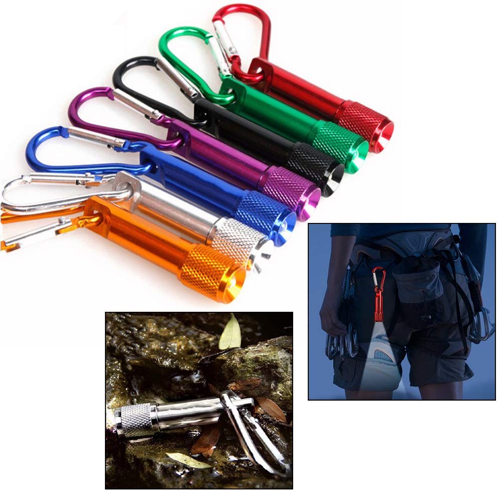 OFKPO 7 PCS Mini LED Keychain Flashlight with Carabiner for Hunting Camping Hiking