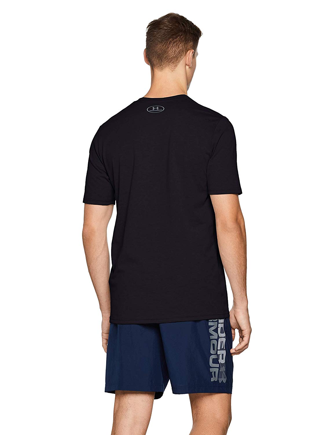 Under Armour Men UA BRANDED BIG LOGO Short Sleeve, Comfortable Fitness Clothing, Black(001) - Image 3