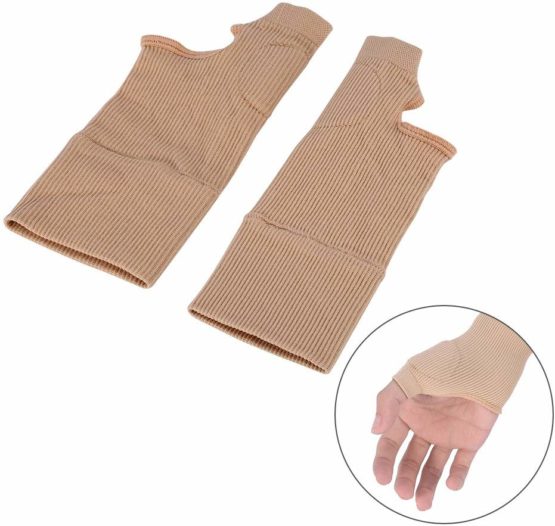 Gel Wrist Support Brace Relief Compression Glove, 1-Pair Thumb Hand Wrist Support Strap Glove