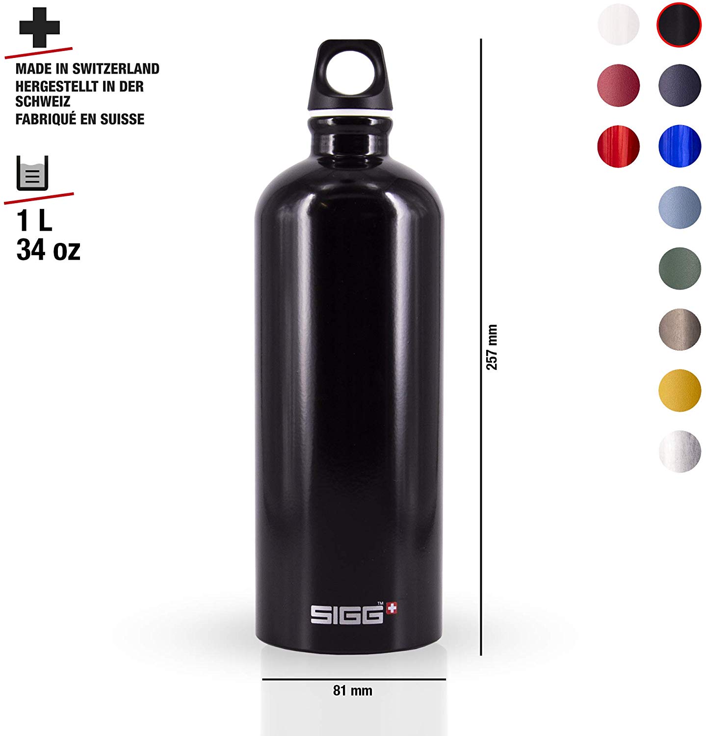 Sigg, Aluminium Water Bottle, Traveller Black, Climate Neutral Certified, Suitable For Carbonated Beverages, Leakproof - Image 4