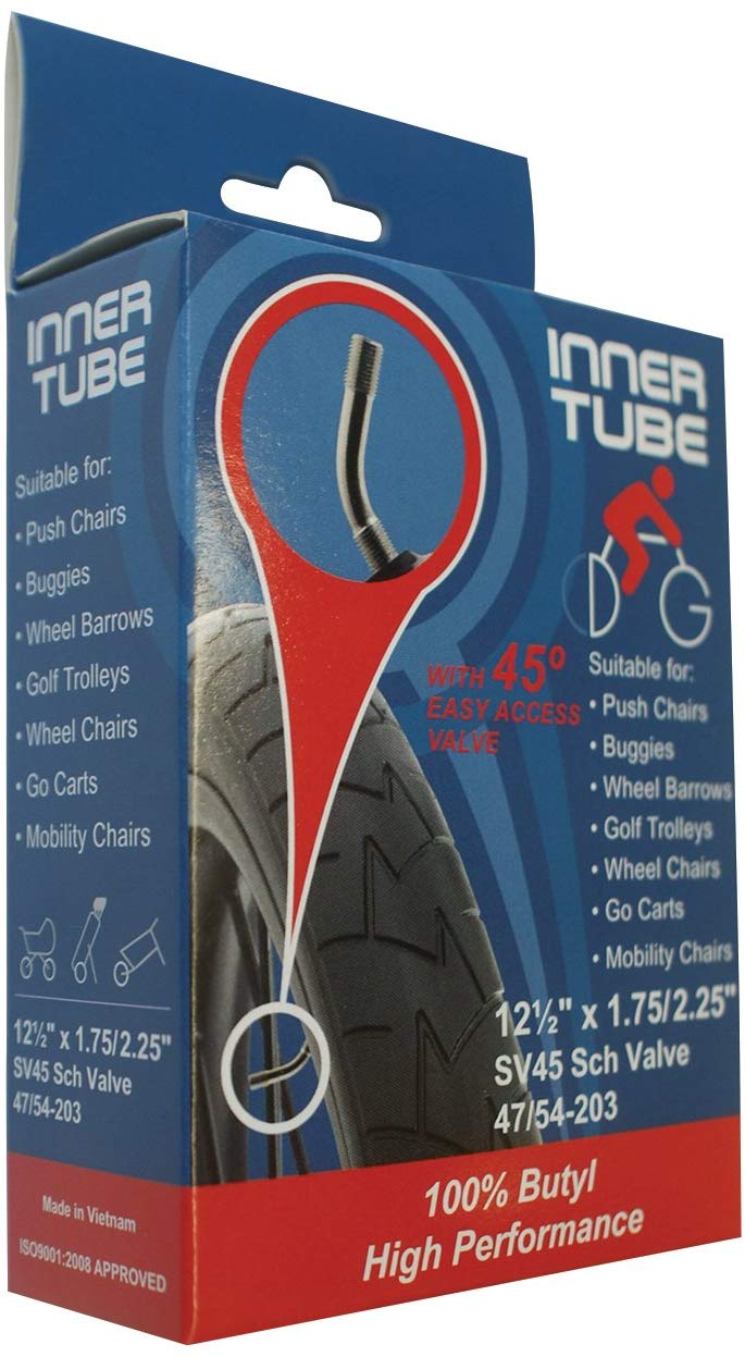 DG Inner Tube 45 Degree Bent Valve - Boxed, 12.5 x 1.75 / 2.25- Inch, Black, 12.5 x 1.75/2.25-Inch