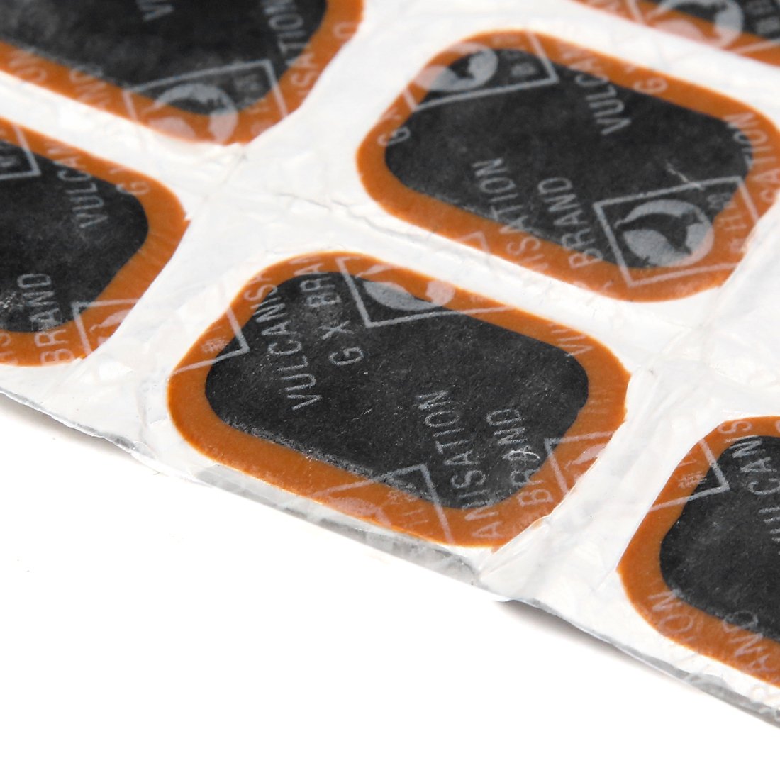 sourcing map 24pcs Rubber Square Type Bike Tire Puncture Repair Patches 35x24mm - Image 2