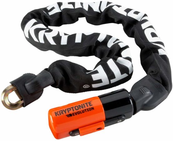 Kryptonite Unisex's Evolution Chain Lock, Black/Orange, 10mm x 90cm