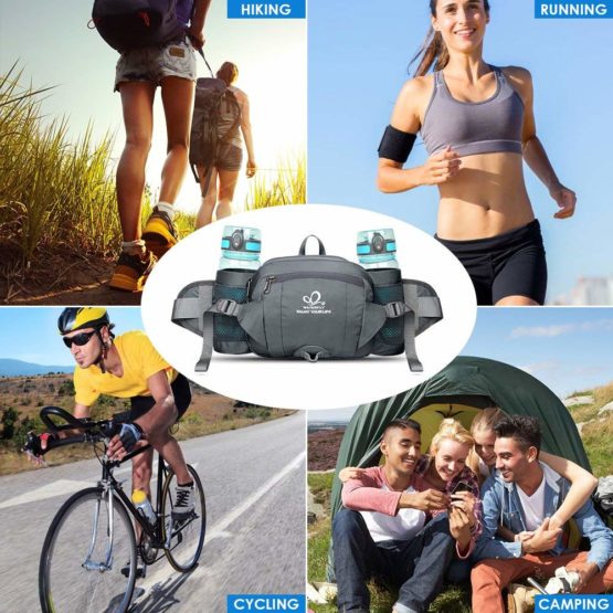 Waterfly Hiking Waist Pack Bum Bag Waist Bag with Bottle Holder Running Bag for Camping Climbing Travel Cycling and Dog Walking - Image 3