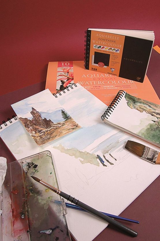 Clairefontaine Etival Cold Pressed Wirebound Pad, 12 x 18 cm, 300 g, 12 Sheets - Image 4