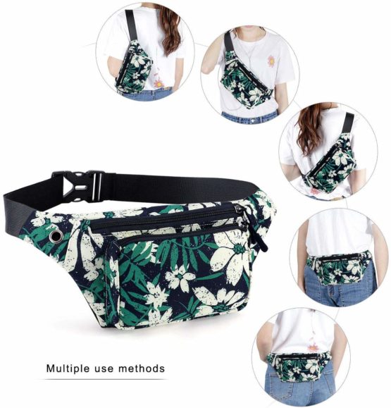 HAWEE Sport Waist Bag Fanny Pack Unisex Lightweight Bum Bag Waist Pack Fanny Bag Multicolor Running Pouch with Adjustable Belt and Headphone Jack for Men Women Outdoor Travel Hiking Jogging Cycling - Image 3