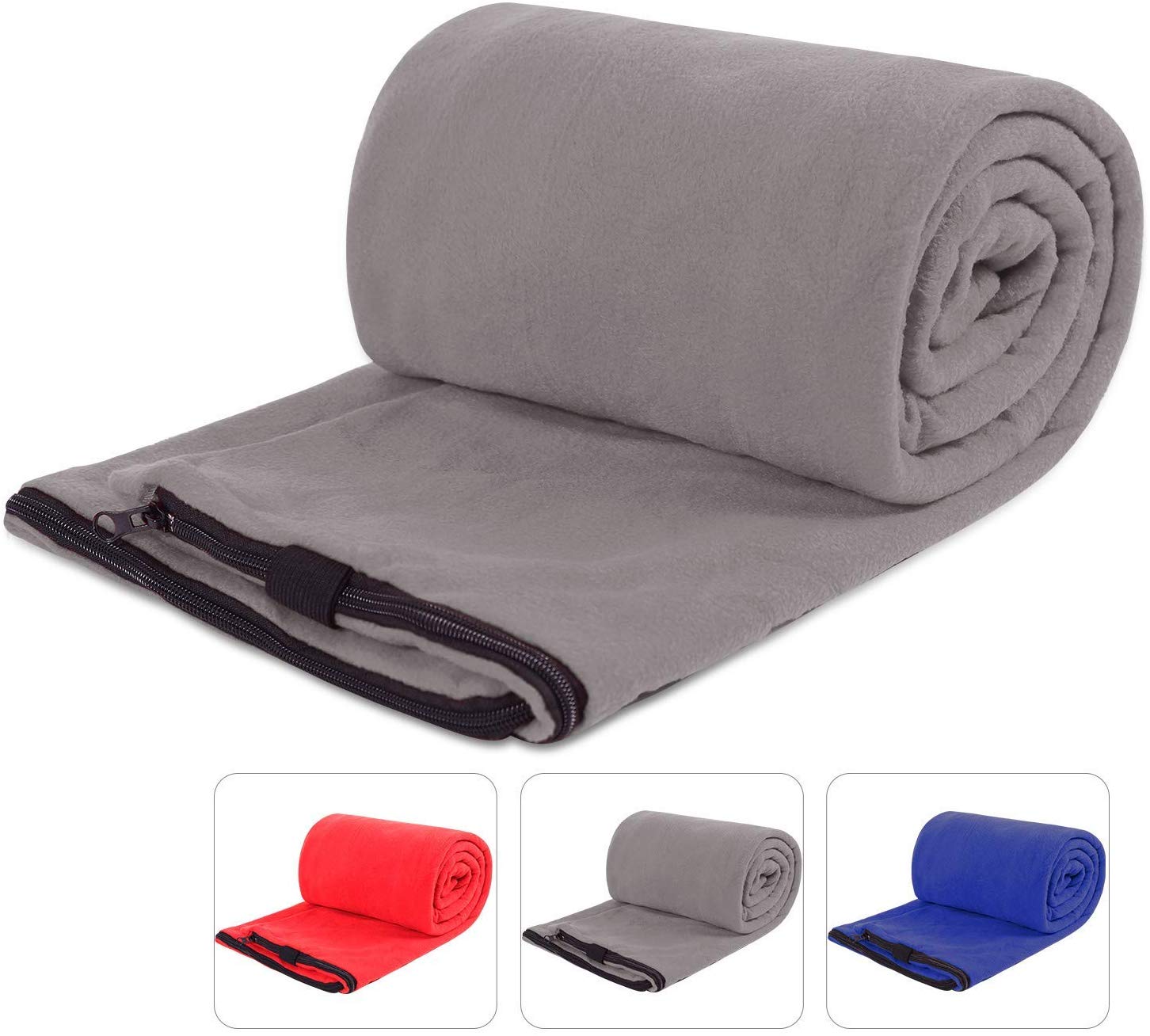 REDCAMP Soft Fleece Sleeping Bag Liner Thermal for Adult Sleeping Bag Blanket Warm for Cold Weather for Camping Travel Hiking Backpacking Grey