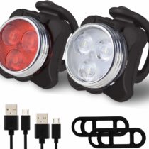Balhvit Bike Light Set, Super Bright USB Rechargeable Bicycle Lights, IPX4 Waterproof Mountain Road Bike Lights Rechargeable Front Light & Rear Light